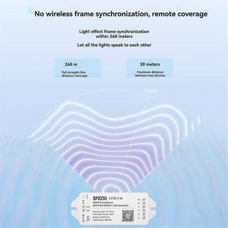 Contrôleur de LED RGBCCT synchrone à réseau maillé SP325E (1/5)