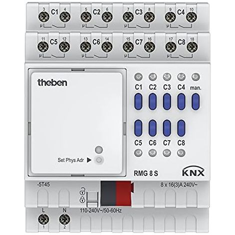 Theben RMG 8 S KNX 8-fach Schaltaktor Grundmodul der MIX2 Serie, 8 Kanäle (1/3)