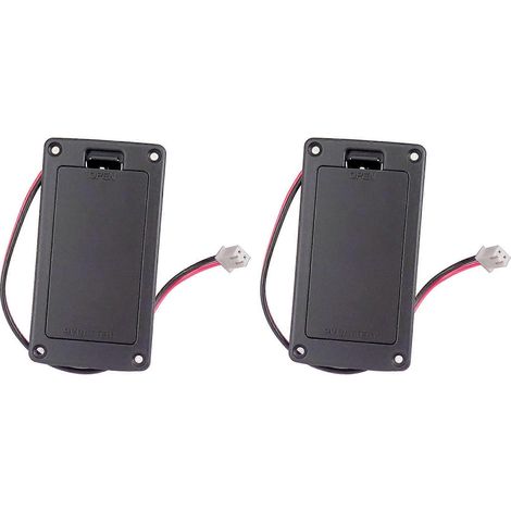 Lot de 2 9V Plat support de fixation Guitare Active Pickup batterie cache Hold boîtier batterie rangement boîtier pour électrique Guitare Bass (1/5)