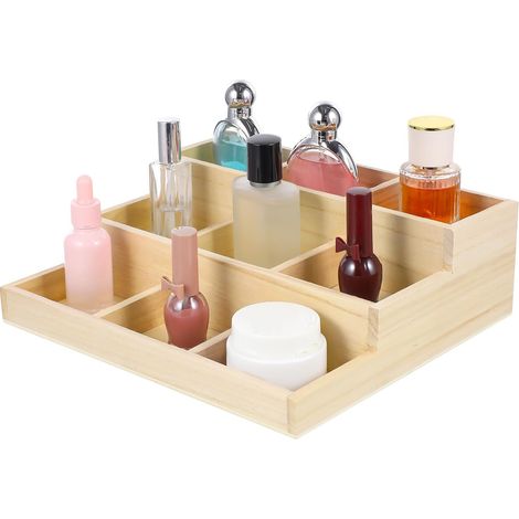 Organisateur de Bijoux en Bois Multifonction Boîte de Rangement à Bijoux en Bois Style Rétro Toucher Confortable Facile à Transporter Compact pour Coiffeuse (1/5)