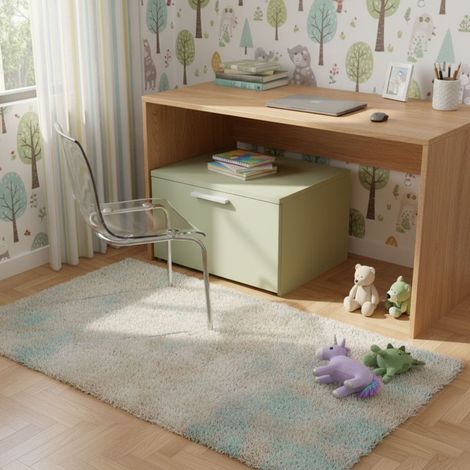 Cassettiera colorata per cameretta: design moderno e chiusura delicata - Salvia (1/5)