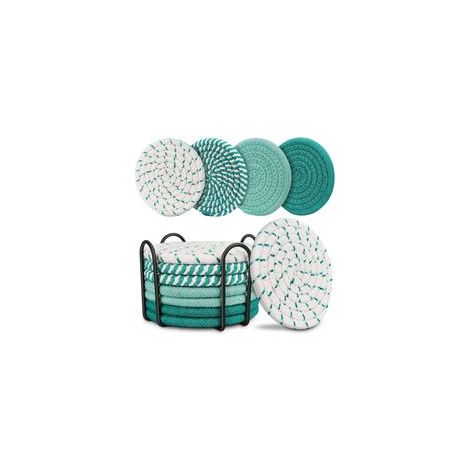 Lot de 8 tapis tissés — Protection contre l'induction — Vert — (1/5)