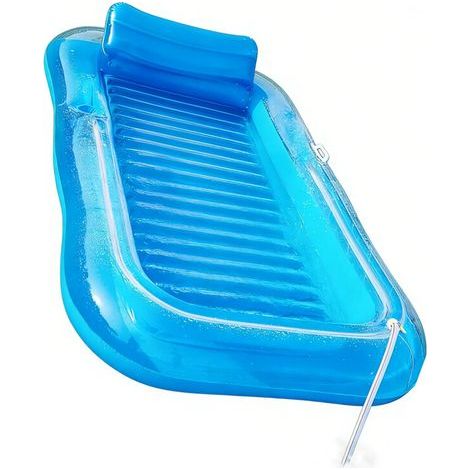 Chaise longue gonflable pour piscine, flotteur, technologie-Bleu (1/2)