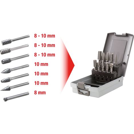 KS TOOLS HM Fresa de vástago Juego en caja de plástico 10 piezas - 515.3220 (1/5)