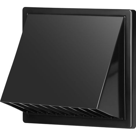 Kindfiber OÜ-Grille Ventilation Extérieure Murale avec Clapet Anti-Retour Sortie avec Capuchon Anti-Pluie Grille Aeration Carrée en ABS (gris, 125 mm) (1/5)