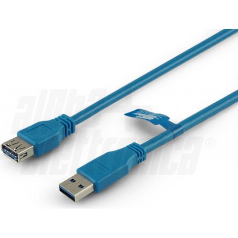 Cavo usb alpha elettronica spina tipo a + presa tipo a da 2m blu - 95-605/2b