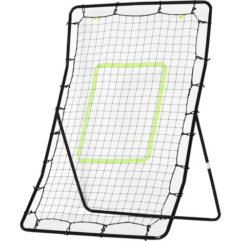Homcom – Filet de rebond football 90x80x140cm – Tubes en acier – Filet polyéthylène 4,5cm – Système de rebond optimisé – Cible et sardines fournies