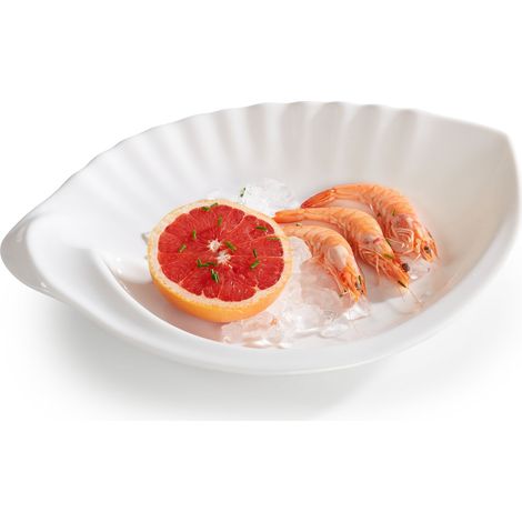 Plat en Mélamine Blanc Coquillage L 35 à 46 cm - Pujadas
