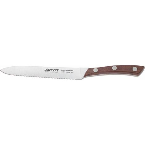 NATURA TOMATO KNIFE - Kleines Messer mit Wellenschliff zum Schneiden und Würfeln von Tomaten. Der Wellenschliff ermöglicht es dem Messer, die Haut der Tomaten schnell zu durchdringen.