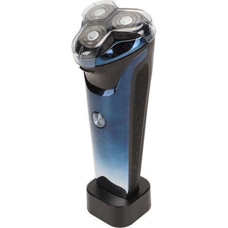 Tondeuse électrique sans fil rechargeable USB étanche, tondeuse à barbe et cheveux avec écran LCD, bleue (1/5)