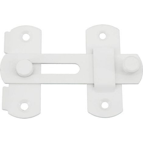 Verrou de Porte Coulissante Serrure de Porte Loquet à Bascule Boulon de Verrouillage de Boucle avec Vis pour Porte, Fenêtre, Placard et Jardin, Blanc Brillant en Acier Inoxydable, EMS9001-W (1/5)