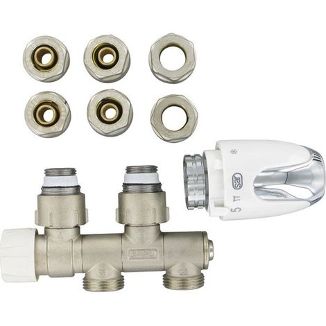 Comap – Raccord de robinetterie thermostatique universel F 1/2" (15x21) – Tête thermostatique incluse – Connexion cuivre, acier, PER – S632781