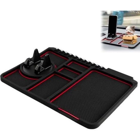 Anti-Skid Car Dashboard Sticky Pad,Tapis antidérapant pour Voiture, Plateau Tableau Bord Voiture,Multifonction, Rotatif à 360° (1/4)
