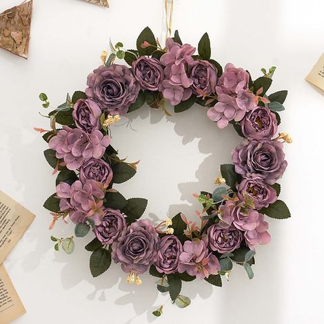 Guirlande - Hydrangea - Pivoine - Décoration Porte Mur Fenêtre - Intérieur Extérieur - 1 Pièce (1/3)
