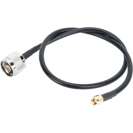 Câble fibre optique RG58 avec connecteurs plaqués nickel et or, SMA mâle vers N mâle, polarité inversée. (1/5)
