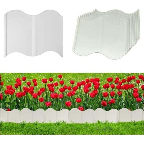 20 pieces White decorative garden fence, 14x15 cm, railing fence for lawn plants (1/4)