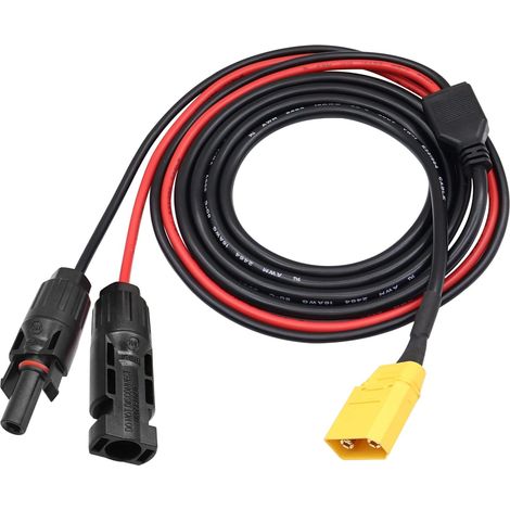 Connecteur solaire vers XT90 Câble d'extension mâle vers XT90 Câble Charge solaire pour port d'entrée XT90 Station d'alimentation portable et générateur solaire, 1,8 m (1/5)