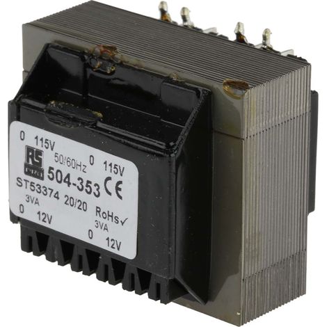 Transformateur pour circuit imprimé, Vout 12V c.a., 2 sorties, 6VA ( Prix pour 1 )