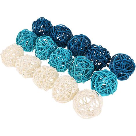Boules de rotin - 15 pièces. Boules décoratives en rotin. Idéales pour remplir les vases, décorer les tables et réaliser des créations DIY. Parfaites pour les fêtes, les mariages et les bébés. (1/5)