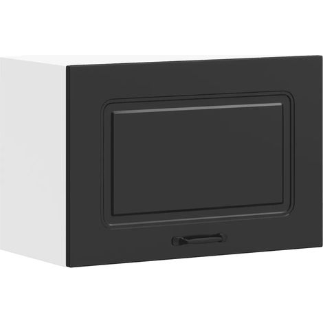 Armario de cocina mural práctico para almacenamiento 60 x 31 x 40 cm madera de ingeniería negra 020050003 (1/5)