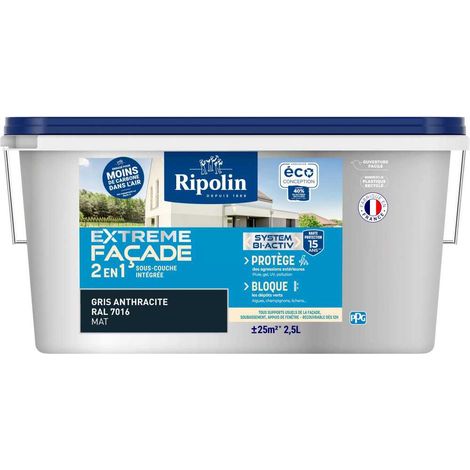 Pintura para fachada Ripolin Extreme 2-en-1 mate Gris Antracita RAL 7016 2,5 L