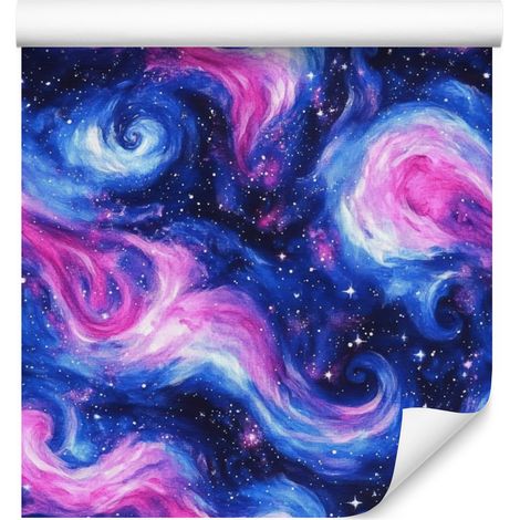 Aquarell-Galaxy-Blau-Tapete, ruhige Töne, 50 x 1000 cm (1/5)