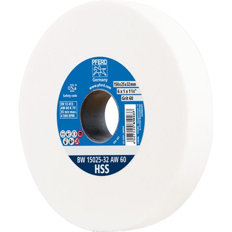 PFERD TOOLS Schleifbockscheibe Ø 150x25 mm Bohrung-Ø 32 mm A60 zum Schärfen von HSS-Bohrern