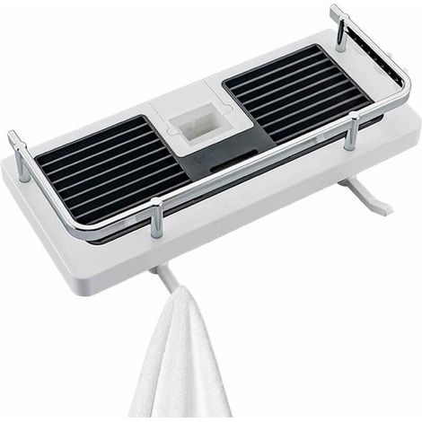 Soporte para riel de ducha ALOVEZ - Estante deslizante para riel de ducha sin necesidad de taladrar, accesorio de almacenamiento para baño, estante deslizante con diseño de fondo hueco (1/4)