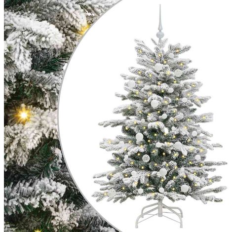 Sapin de Noël,Arbre de Noël Artificiel à Branches Articulées Blanc 150 cm CFW84054 (1/5)