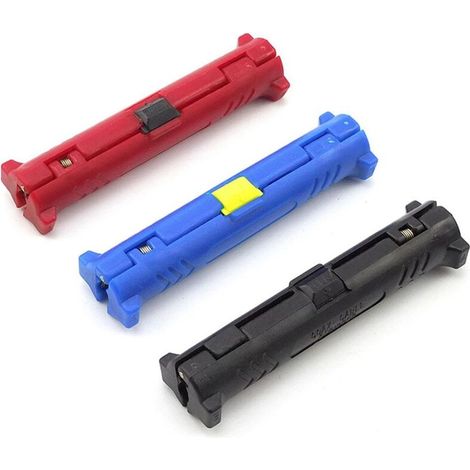 Stylo dénudeur de fils rotatif multifonctionnel, coupe-câbles coaxiaux, outil de dénudage de fils, dénudeur de câbles bleu (1/5)
