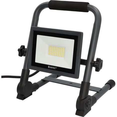 Spot LED avec détecteur de mouvement infrarouge 180° 10 W, 800 lumens, avec câble de raccordement, 6500 Kelvin, blanc, IP44, aluminium moulé sous pression, verre de sécurité, classe d'efficacité énerg (1/5)