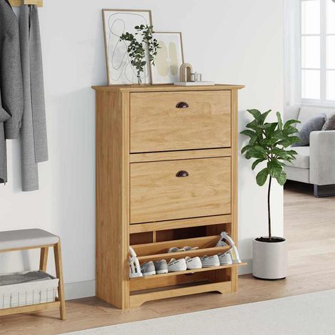 Schuhregal BODO Honigbraun 80 x 35 x 118 cm Holzwerkstoff