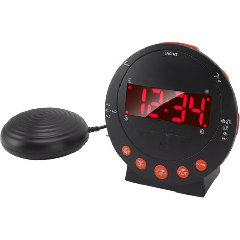 Réveil Vibrant et Lumineux avec Alarme Sonore Puissante pour Personnes Malentendantes et Seniors (1/5)