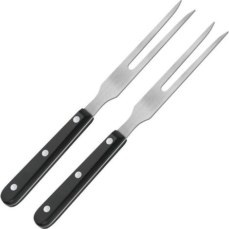 2 forks to cutting, forks to casserole, forks to meat in stainless steel with sleeves in plastic, forks of service for barbecue of 27 cm, forks to barbecue with sleeves