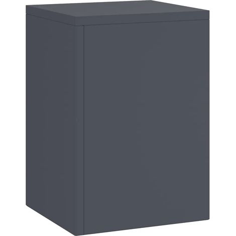 Lot de 3 supports de plantes extérieur 24 x 24 x 75 cm design moderne minimaliste en acier anthracite (1/5)
