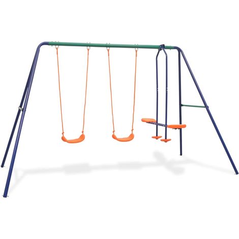 Columpio 324 x 155 x 182 cm con 4 plazas naranja 020004963