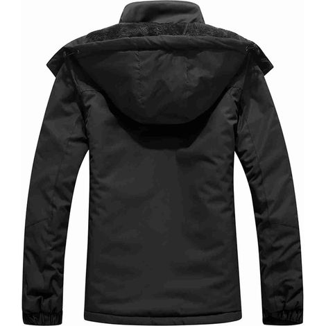 Women's Ski Jacket, Warm Winter Windproof Jacket with Removable Hood for Hiking, Camping, Snowboarding, Thermal Fleece Lining, Cuffs (2XL) (1/5)