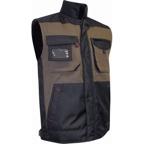 Bodywarmer de travail bicolore taupe/noir Racine - LMA - CBA - Couleur Taupe - Taille Vêtement M (1/2)