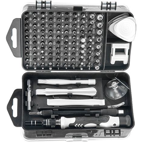 115-in-1-Schraubendreher-Set, magnetisch, präzises Handy-Reparaturset, Wartungswerkzeuge, Grau, Schwarz (1/5)