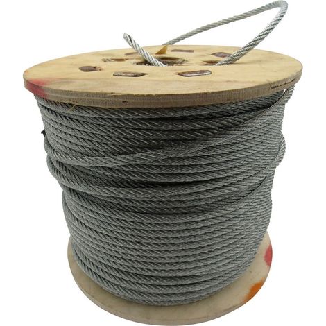 Galvanised Steel Wire Rope Cable 8MM 6x7 (100M Reel 6 x 7 Rigging Marine) (1/5)