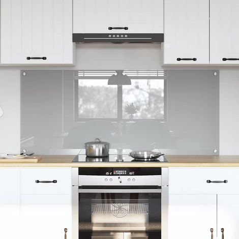 vidaXL Küchenrückwand 2 pcs Hellgrau 70 x 60 cm Gehärtetes Glas (1/5)