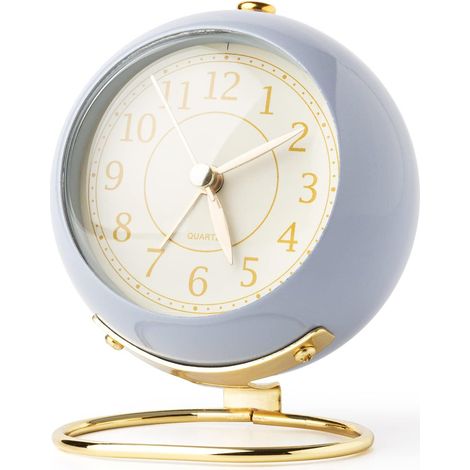 MINKUROW Sveglia Piccola Classica Orologio Analogico Vintage Scrivania Silenziosa Senza Ticchettio Funzionamento A Batteria Con Retroilluminazione Simpatico Orologio Da Tavolo Per Camera Da Letto Cuci (1/5)