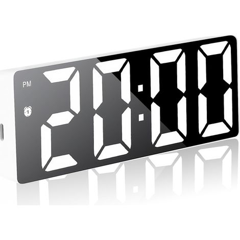 Réveil Numérique LED avec Date,Température et Sonde USB,3 Modes de Répétition,Luminosité Réglable,Horloge de Chevet (Noir) (1/5)