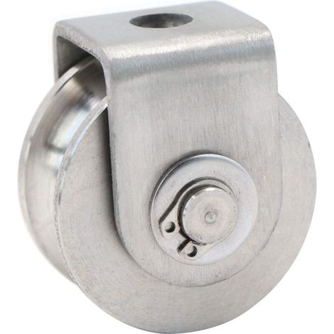Poulie de levage en acier inoxydable – Capacité 30 kg, roulement à billes, diamètre 45 mm, 1 pièce, finition argentée (1/5)