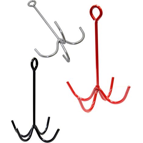 Rosso - Appendibriglie multiplo a rampone con 4 ganci