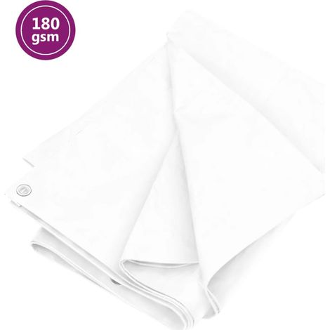 Bâche 180 g/m² 4x4 m blanche PEHD