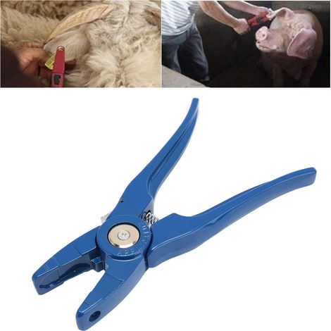 Ohrmarkenapplikator für Nutztiere, Set mit einem 195x45mm Aluminiumclip, für Rinder, Schweine und Schafe. (1/5)