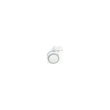 SACAR - RUOTA ANTITRACCIA PARQUET IN PLASTICA/METALLO BIANCO/GRIGIO DIAMETRO 60MM CON PIASTRA 42x42 MM (1/2)