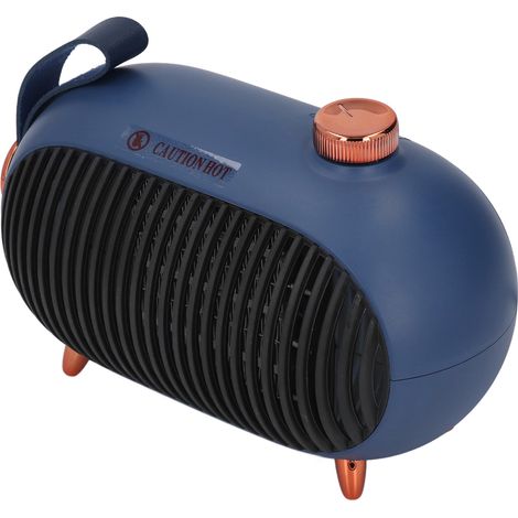 Petit radiateur électrique, réglable sur trois vitesses, 900 W, à chauffage rapide et silencieux, en céramique PTC, avec souffleur de table, boîtier ignifugé, bleu, prise standard européenne 110-220 V (1/5)