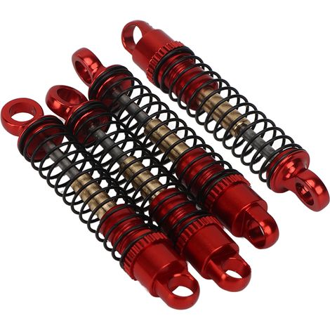 Kit de 4 amortisseurs RC 43 mm en aluminium fileté pour Axial SCX24 1/24 Crawler (rouge) (1/5)